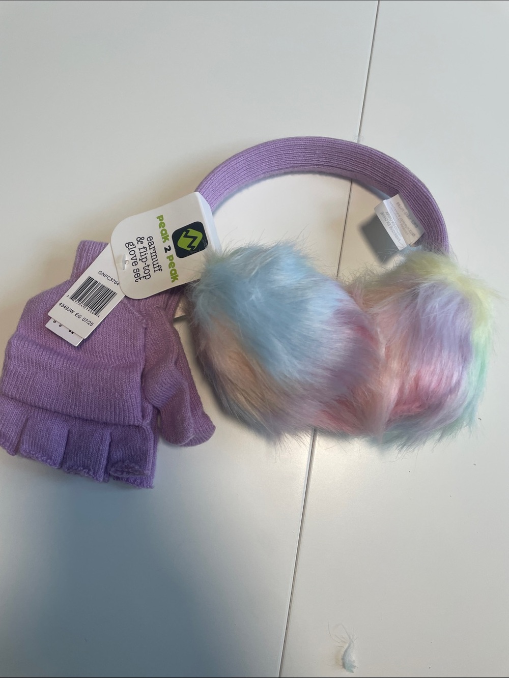 Peek 2 Peak Pastel Faux-Fur Earmuffs with Lavender Headband